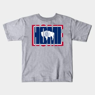 Wyoming Home - State Flag Kids T-Shirt